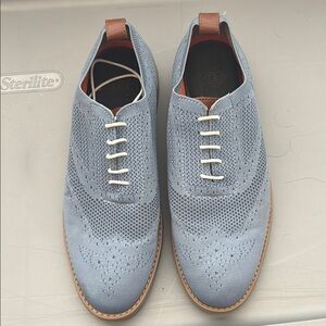 Blue and Brown Oxford Derbys with Brogue Detailing